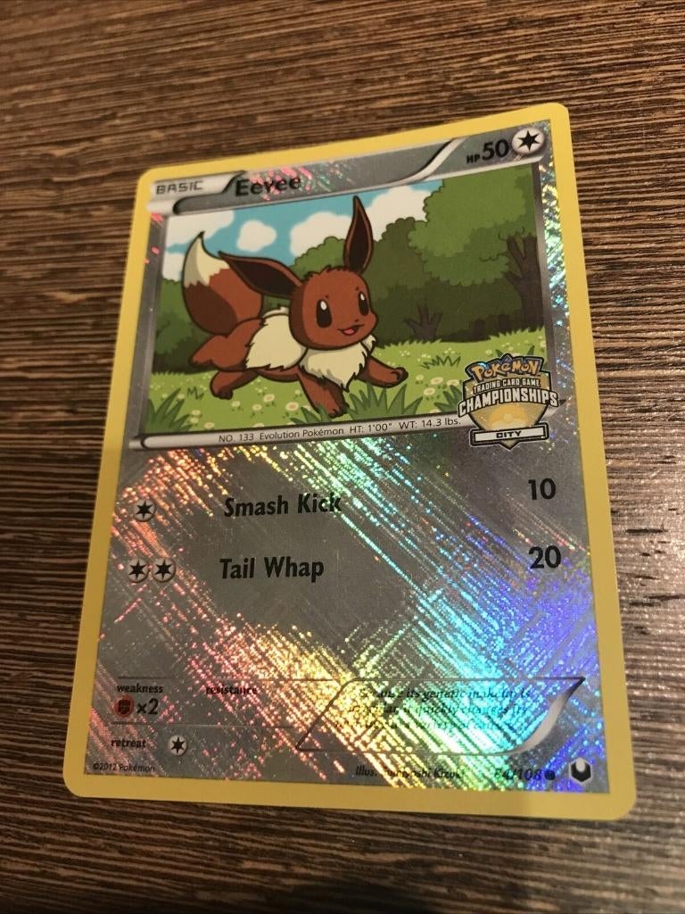 pokemon promo holo eevee city championships, Ophalen of Verzenden, Zo goed als nieuw, Losse kaart, Foil