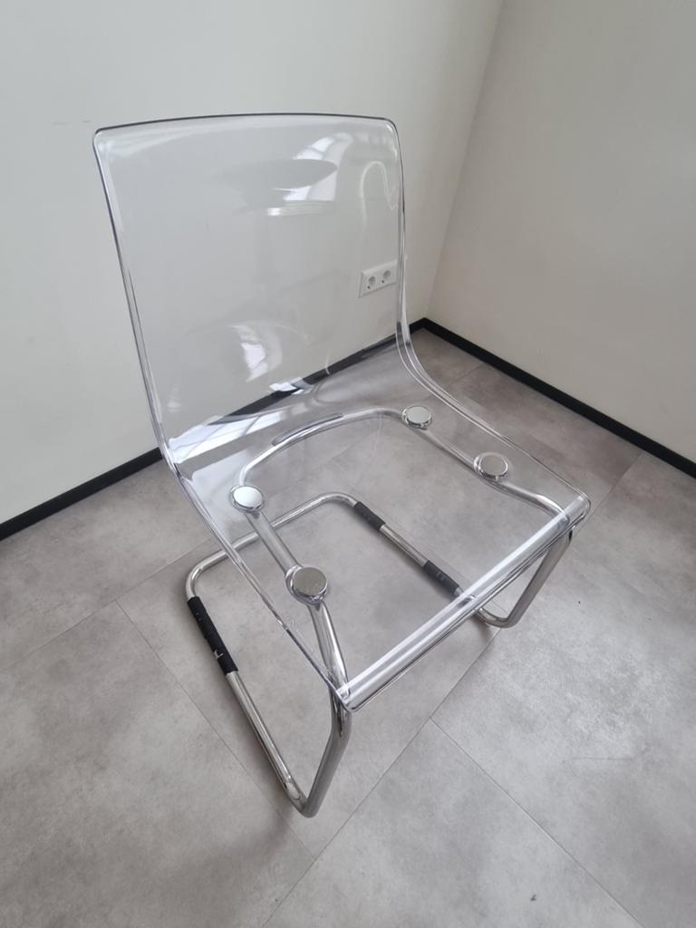 Stoel, doorzichtig kunststof., Ophalen, Zo goed als nieuw, 75 tot 100 cm, Kunststof