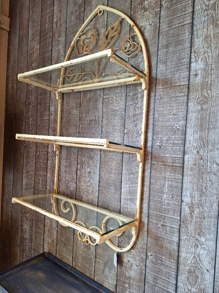 Brocante wandkastjes met glazen plankjes, Ophalen, Gebruikt, Onbekend, Onbekend