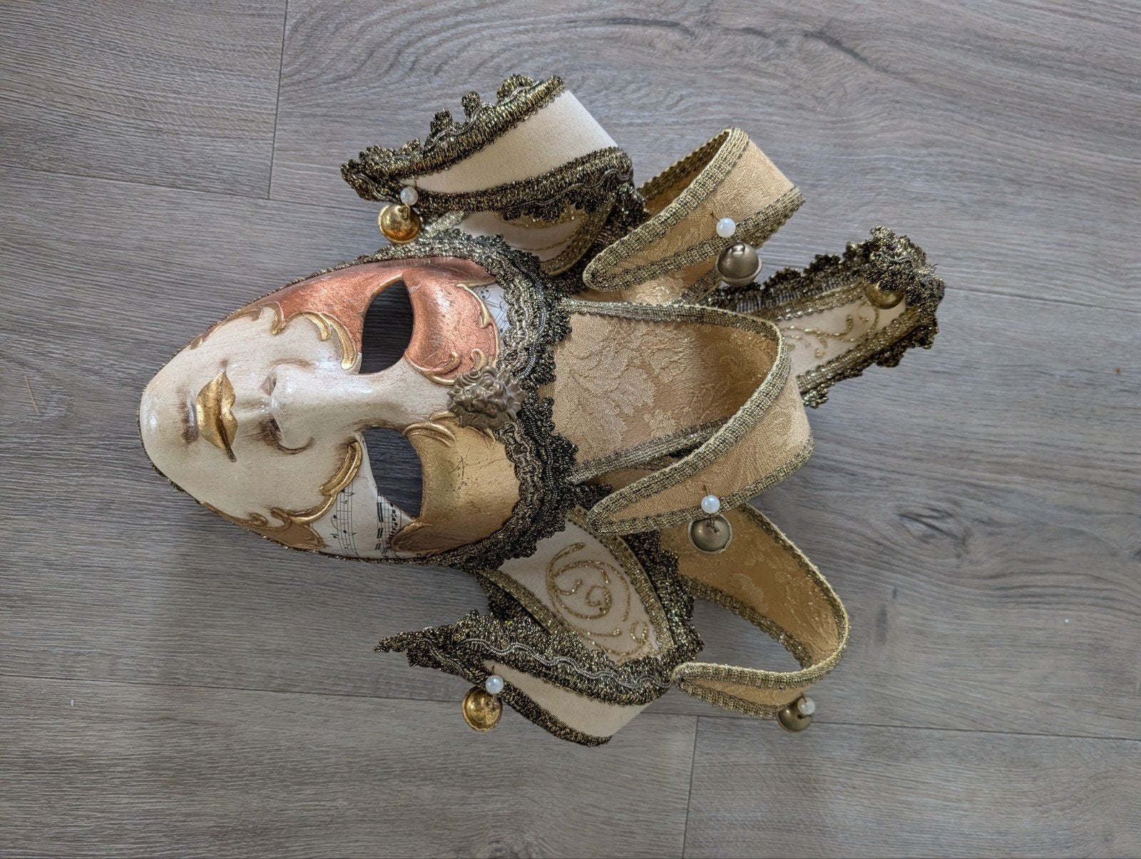 Venetiaans masker met linten en belletjes, Verzenden, Overige thema's, Meerkleurig, Knutselwerk