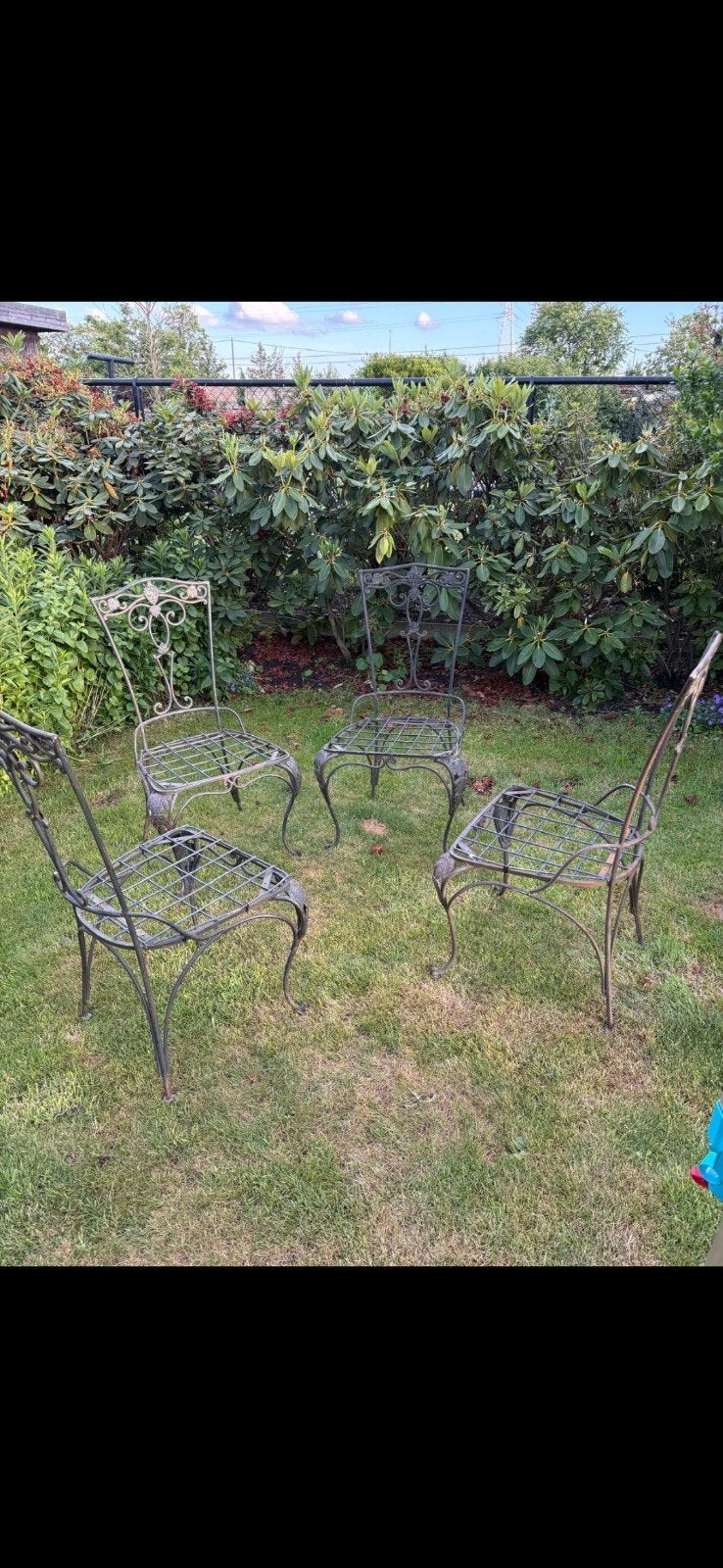 4 Franse Tuinstoelen, Ophalen, Gebruikt, Metaal