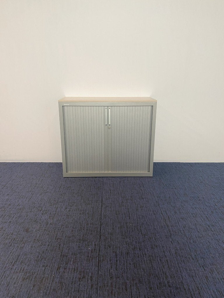 Roldeurkast Steelcase, aluminium, H 85 x B 100 x D 43 cm., Ophalen, Gebruikt