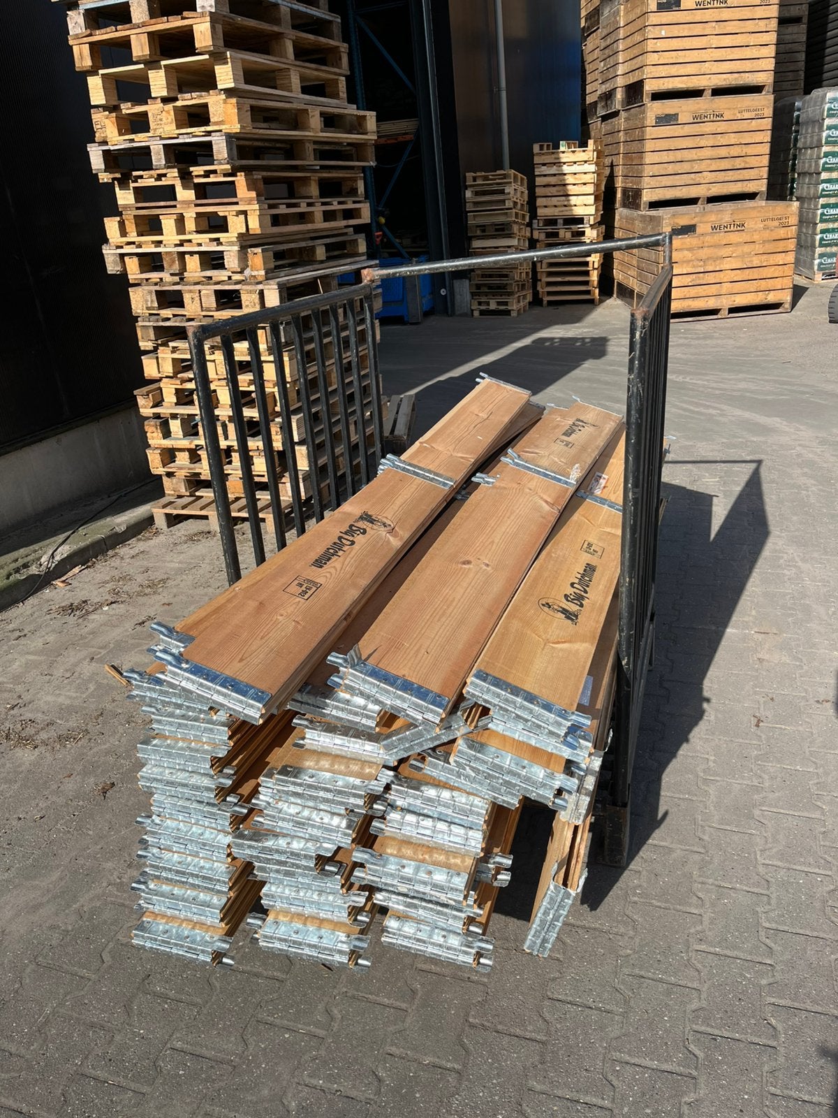 Partij nette moestuinbakken/palletranden, Ophalen, Zo goed als nieuw, Minder dan 180 cm, Palen