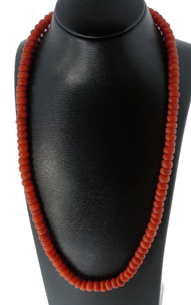 Bloedkoraal antieke kaasjes ketting 18k gouden fraai slot, Ophalen of Verzenden, Goud, Ketting, Met edelsteen