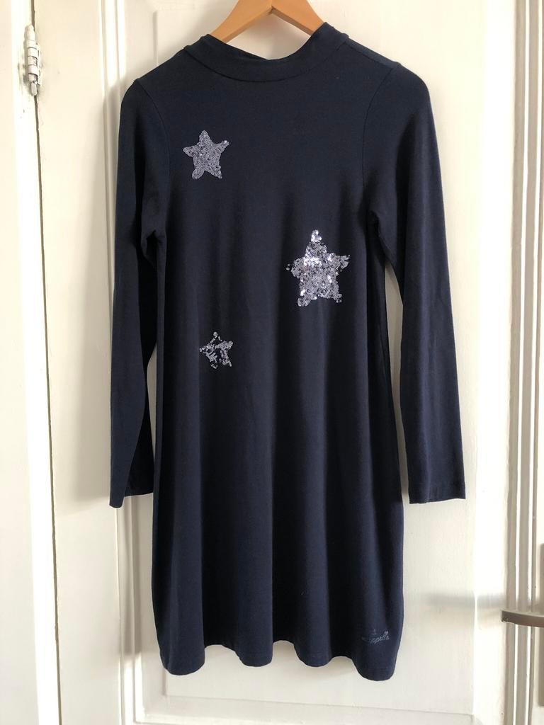 Feestelijke jurk Je m’appelle pailletten donkerblauw M, Kleding | Dames, Jurken, Maat 38/40 (M), Blauw, Ophalen of Verzenden, Zo goed als nieuw