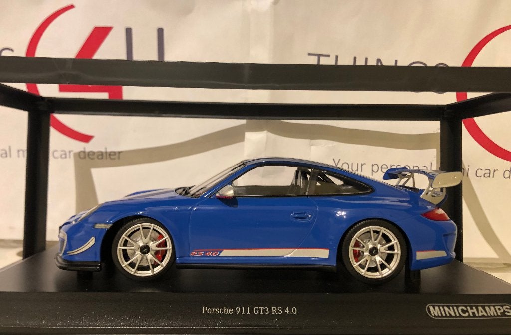 Minichamps 1:18 Porsche 911 (997 II) GT3 RS 4.0 2011 blauw, Hobby en Vrije tijd, Modelauto's | 1:18, Ophalen of Verzenden, Nieuw