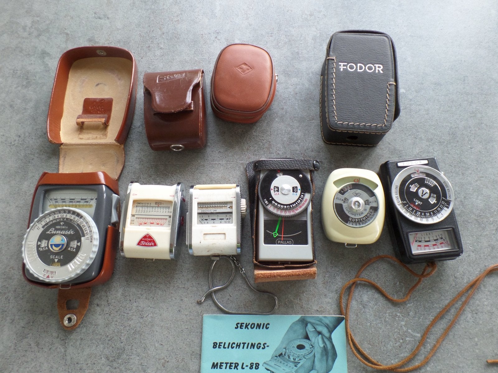 6 lichtmeters, oud, vintage. Lunasix, Gossen, Fodor, Agfa, Ophalen of Verzenden, Gebruikt, Spiegelreflex, Overige Merken