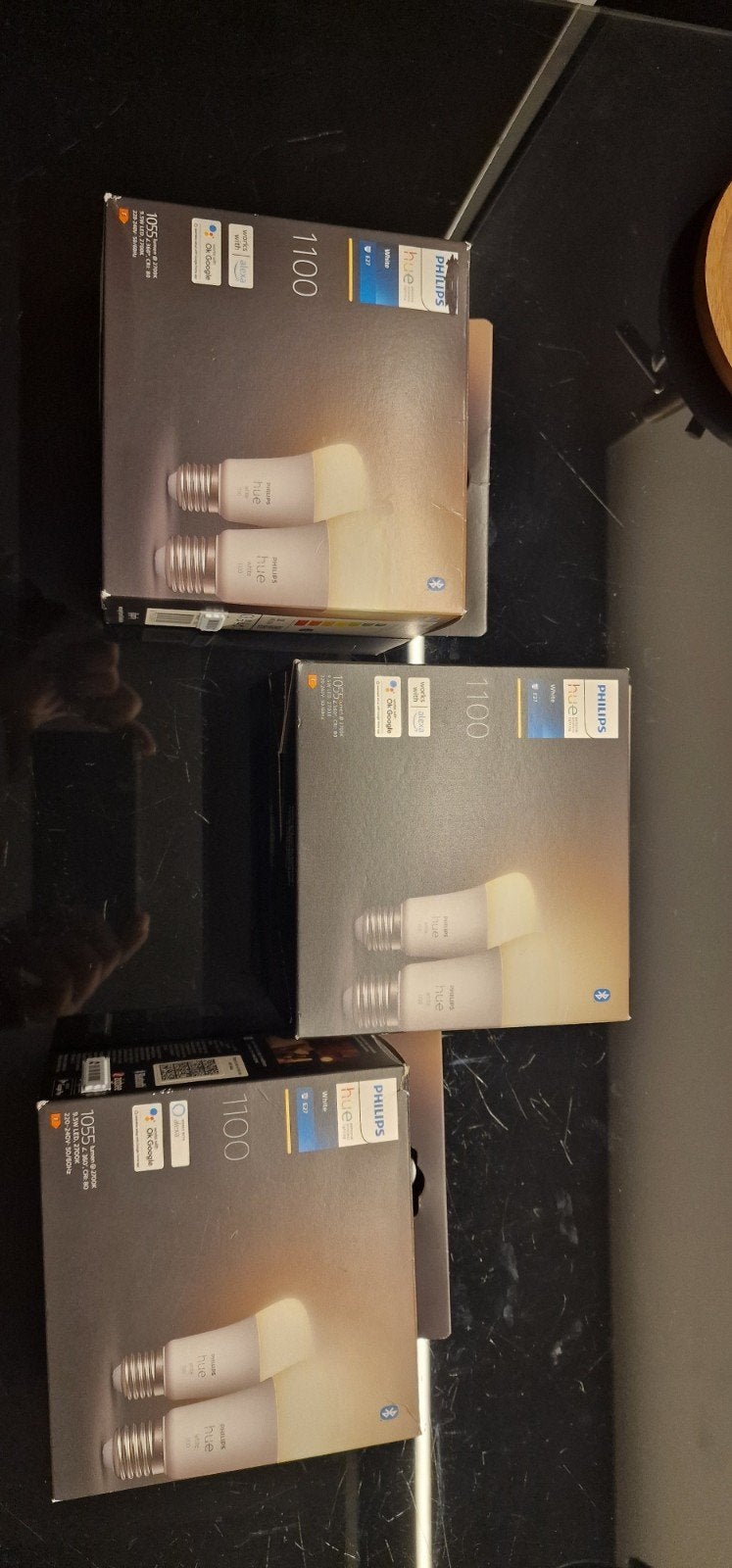 Philips Hue White E27 1100 Lumen (3x 2 lampen), Philips Hue, Bedienbaar via app, 60 watt of meer, Nieuw