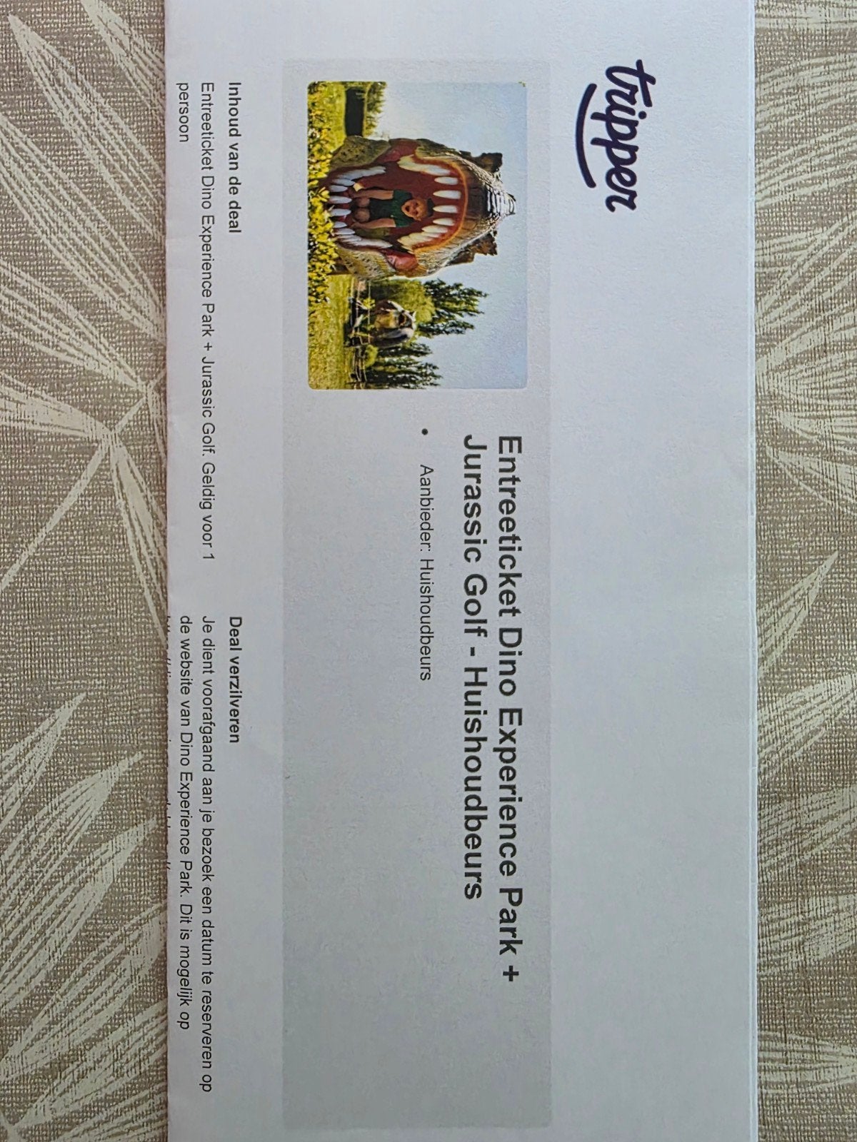 2x Entree Dino Experience en Jurassic golf, Twee personen, Ticket of Toegangskaart