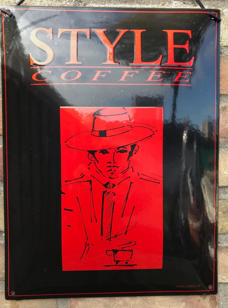 mooi emaille bord van Style coffee / koffie., Ophalen, Zo goed als nieuw, Reclamebord