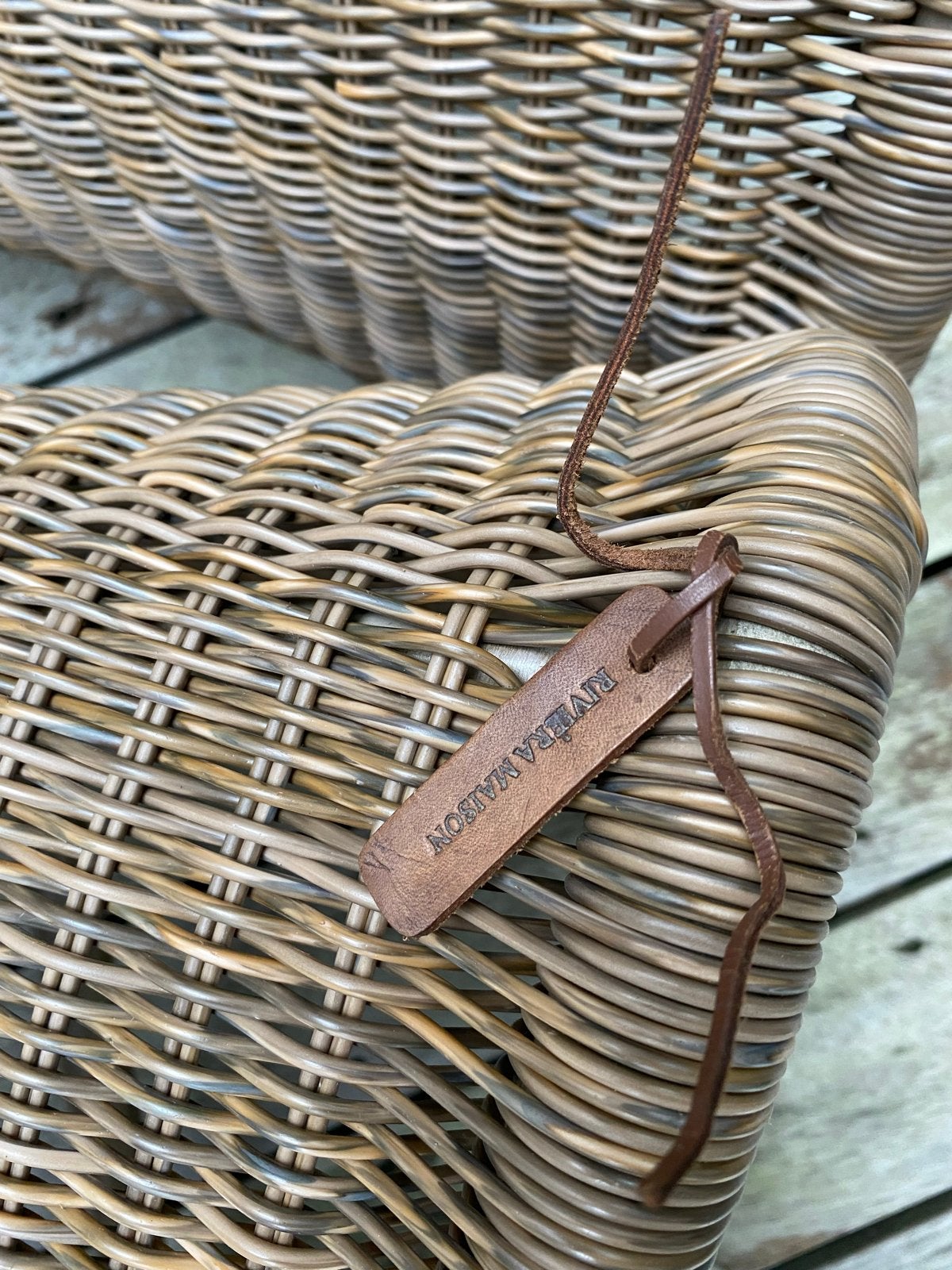 Riviera Maison tuinstoel met beenleuning, Tuin en Terras, Ophalen of Verzenden, Zo goed als nieuw, Wicker, Verstelbaar
