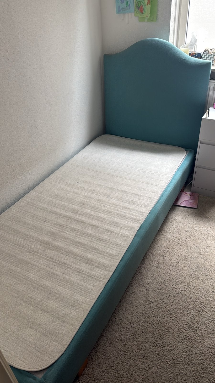 IKEA Sultan Alby eenpersoonsbed 90x200 cm, Gebruikt, 90 cm, Eenpersoons, Blauw