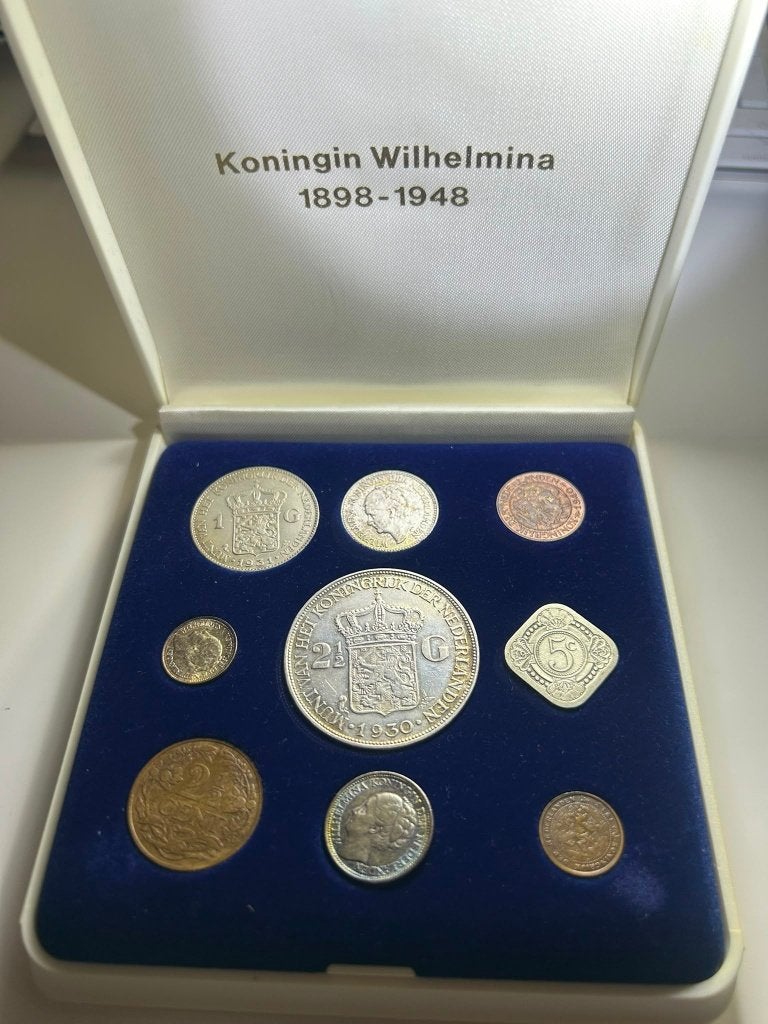 Complete Wilhelmina muntenset 1898–1948 (9 munten), Setje, Zilver, Koningin Wilhelmina, Overige waardes