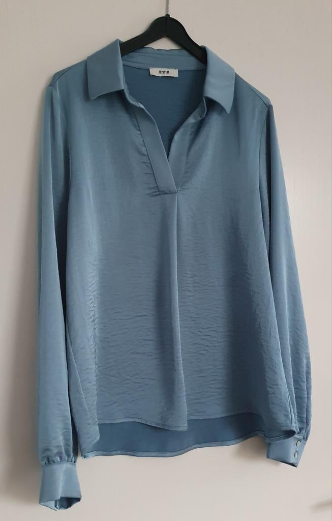 Blouse shirt Anna, lichtblauw maat M, Ophalen of Verzenden, Zo goed als nieuw, Maat 38/40 (M), Blauw