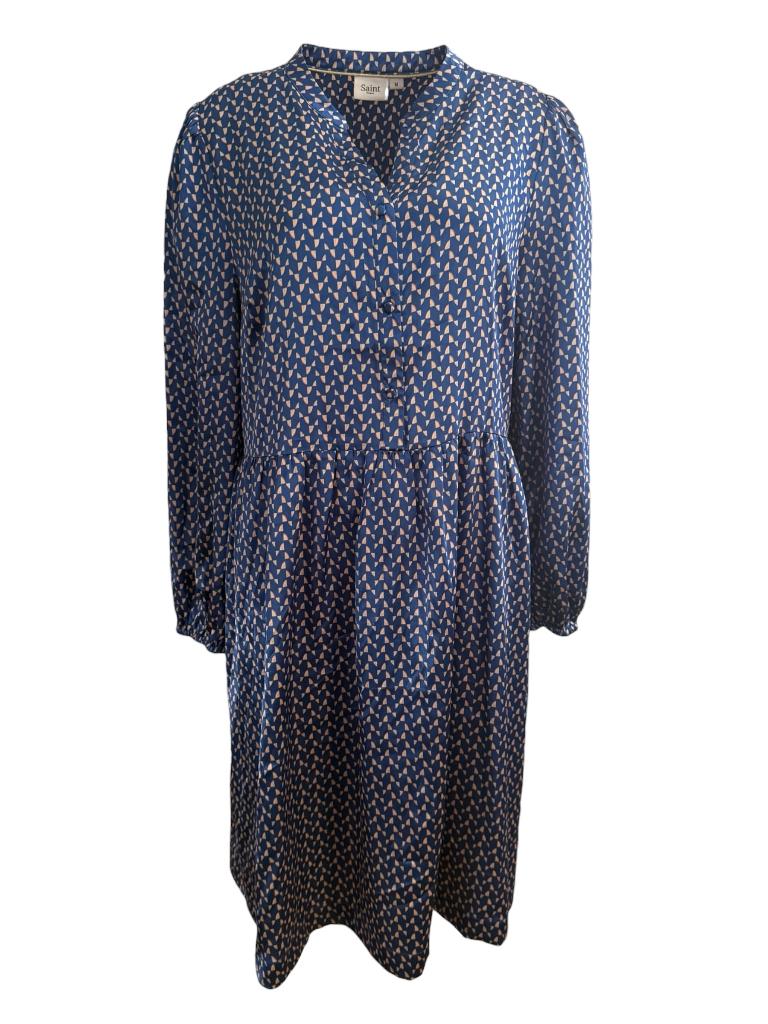 Saint Tropez jurk M, Kleding | Dames, Jurken, Zo goed als nieuw, Maat 38/40 (M), Blauw, Onder de knie, Verzenden