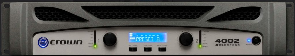 Crown Xti 4002 digitale versterker met DSP, Muziek en Instrumenten, Versterkers | Keyboard, Monitor en PA, Ophalen, Gebruikt, 1000 watt of meer