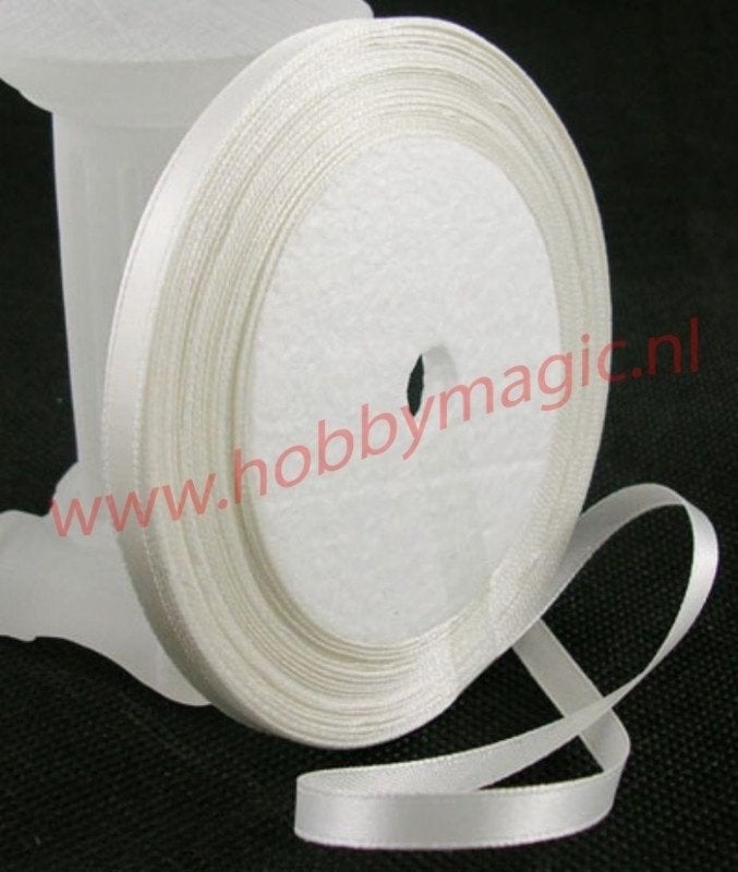 1 rol satijnlint 6mm wit, Info@hobbymagic.nl, Nieuw, Man of Vrouw, Verzenden