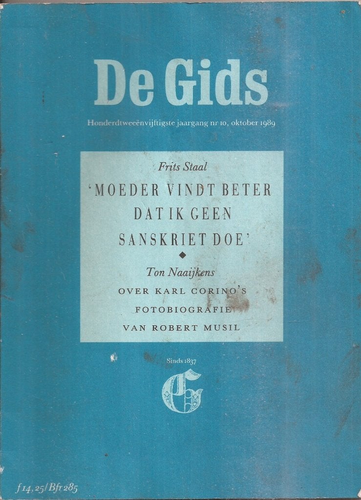 De Gids, 152e jaargang nr 10, oktober 1989, Boeken, Gelezen, Diverse auteurs, Ophalen of Verzenden, Nederland
