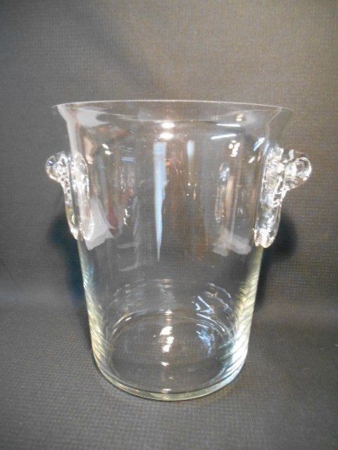 Grote glazen wijnkoeler, ook te gebruiken als vaas, Ophalen of Verzenden, Zo goed als nieuw, Glas, Modern