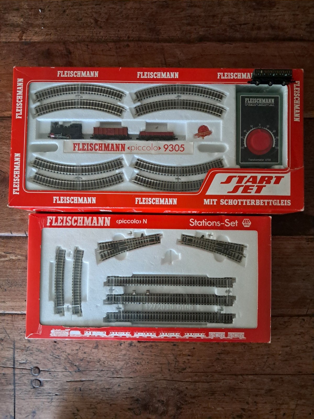 Fleischmann piccolo start set 9305 met uitbreidingsset 9193, Treinset, Gelijkstroom, Verzenden, Fleischmann