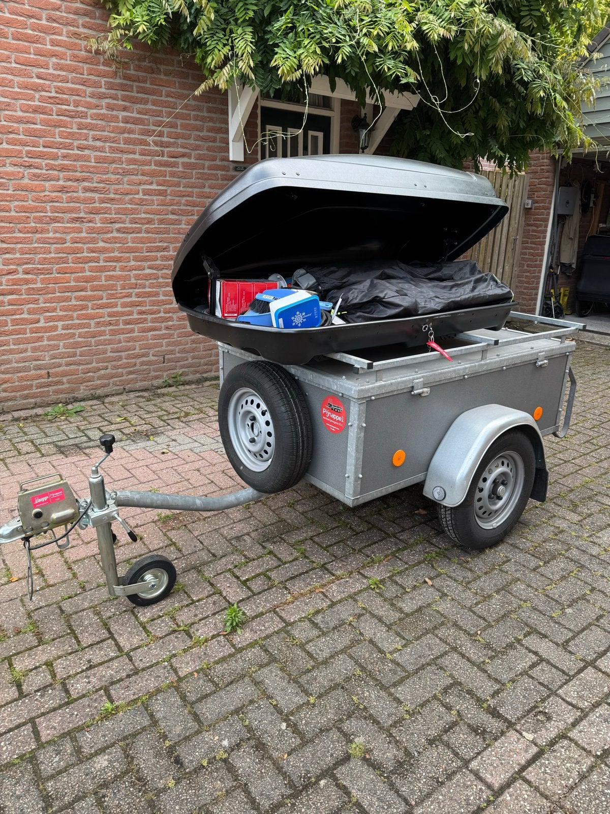 Complete Obelink Portico 6 Easy Air tent met aanhanger, Caravans en Kamperen, Tenten, Ophalen of Verzenden, Zo goed als nieuw