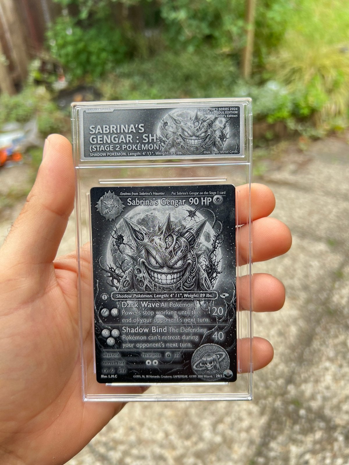 Griezelige Gengar met volle maan - Metalen Display Kaart, Ophalen of Verzenden, Nieuw, Losse kaart