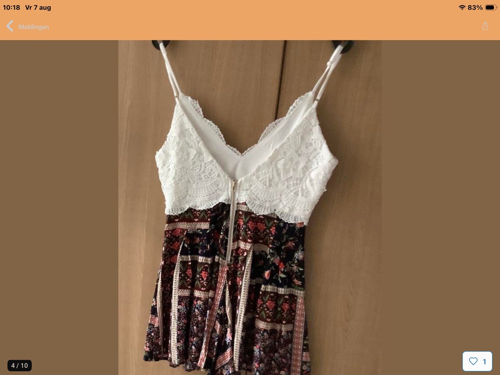 Playsuit met bloemenprint en kanten top - mt S, Kleding | Dames, Jumpsuits, Verzenden, Nieuw