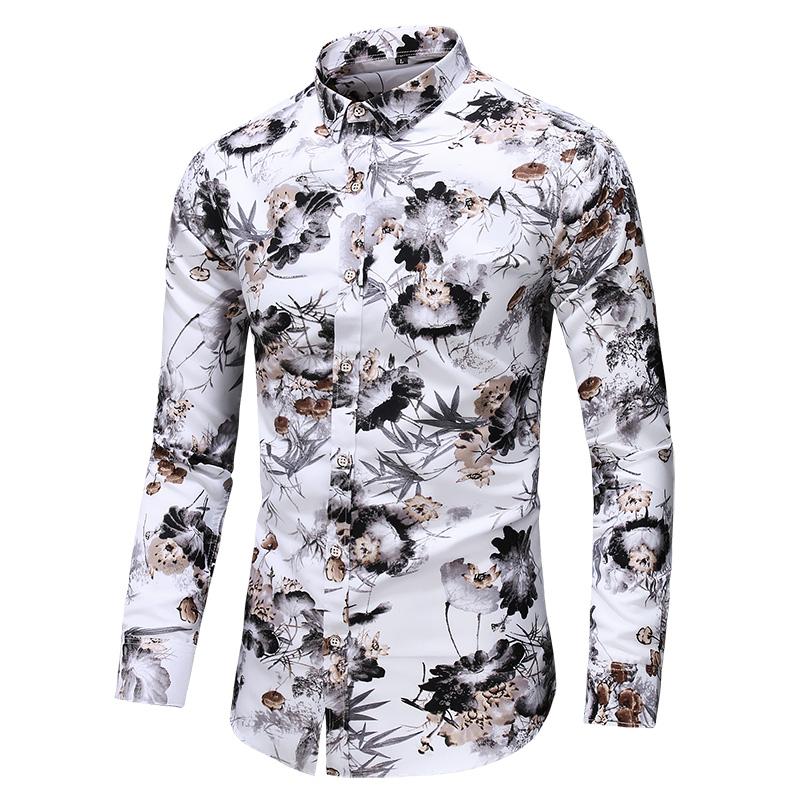 Wit overhemd met bloemen (heren mannen shirt), Kleding | Heren, Overhemden, Verzenden, Nieuw, Wit, Overige halswijdtes