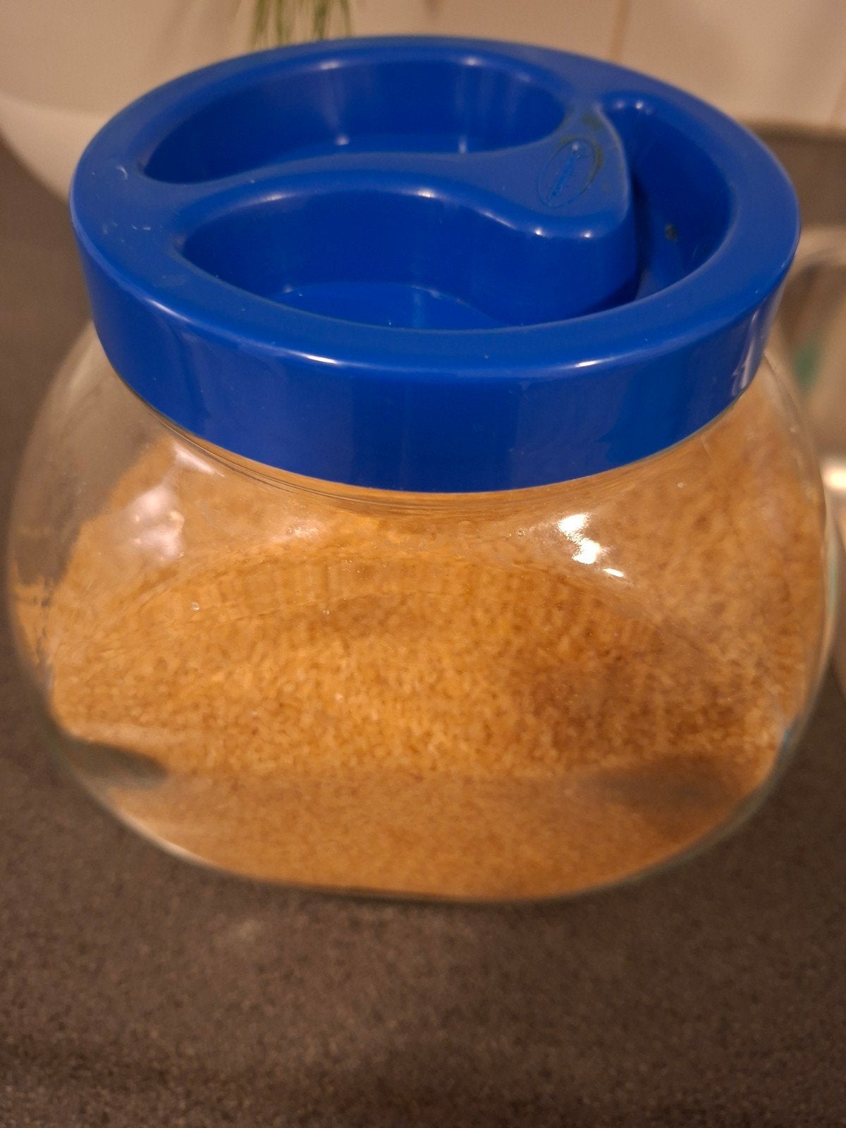 Glazen voorraadpot met blauw deksel 7stuks, Ophalen of Verzenden, Voorraadpot, Overige merken, Glas