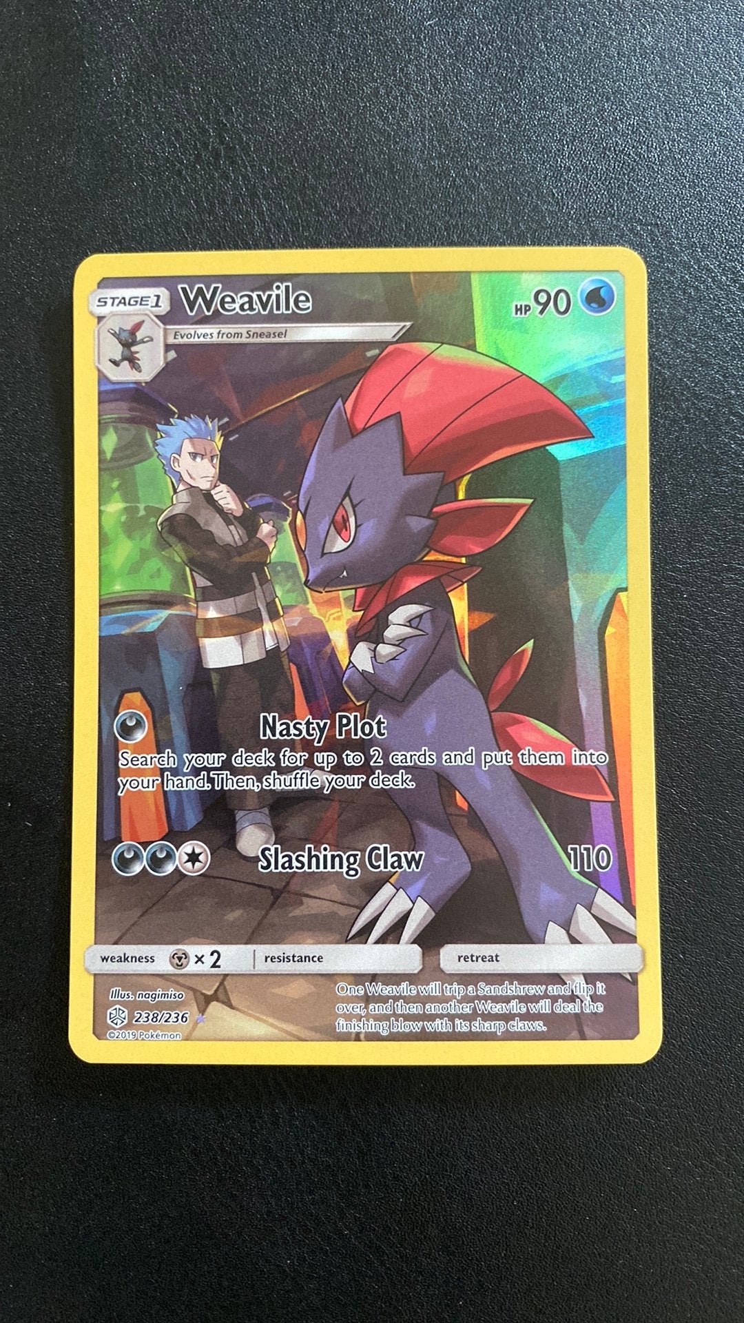 Pokemon weavile 238 cosmic eclipse, Ophalen of Verzenden, Zo goed als nieuw
