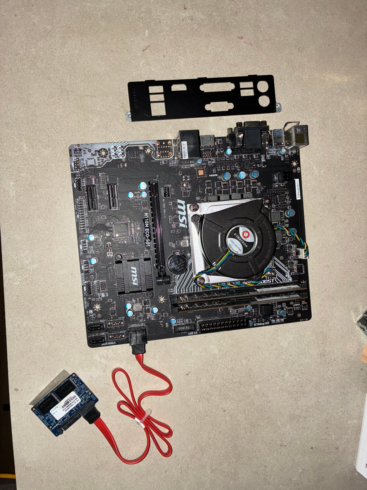 MSI H110M ECO Moederbord en CPU met 16GB DDR4 RAM, Ophalen, Gebruikt, Server, DDR4