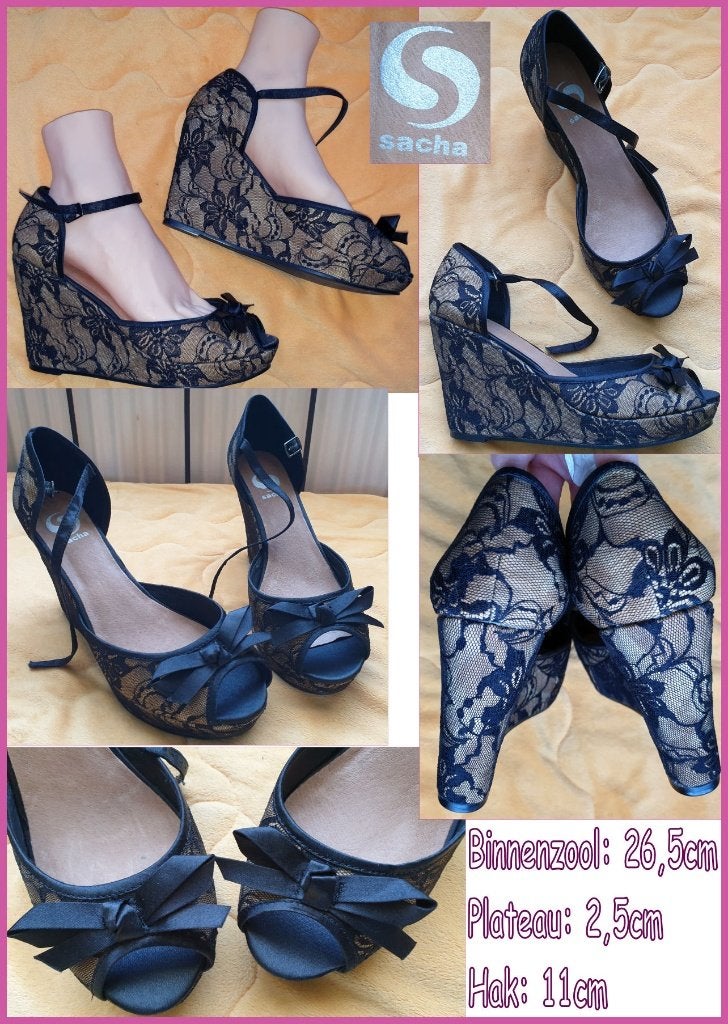 SACHA sleehak plateau sandalen bruin-zwart maat 42->41 nieuw, Bruin, Nieuw, Ophalen of Verzenden, Espadrilles of Moccasins