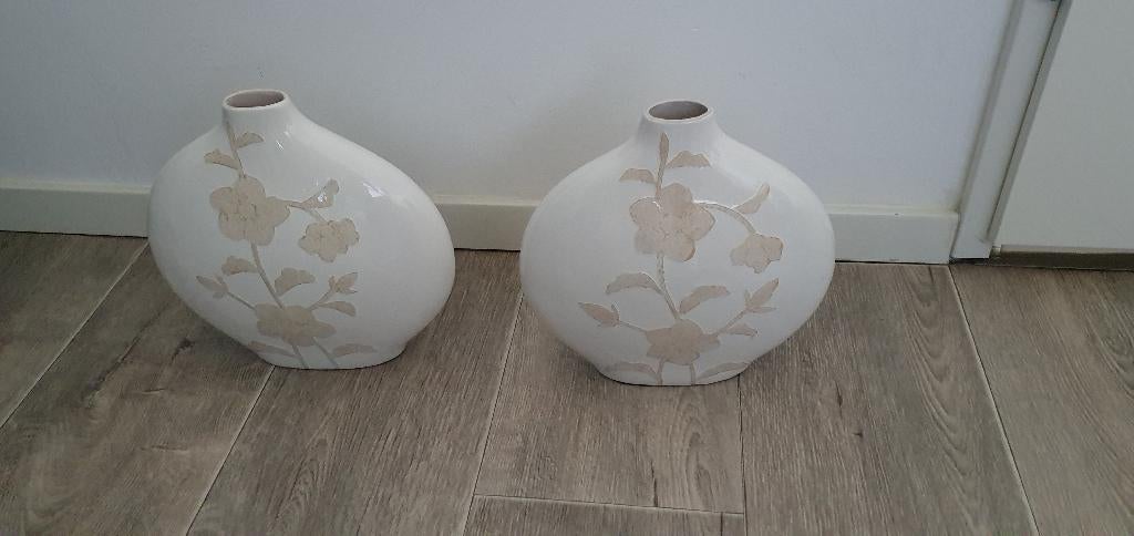 2 siervazen, Ophalen, Overige kleuren, Aardewerk of Porselein, Zo goed als nieuw