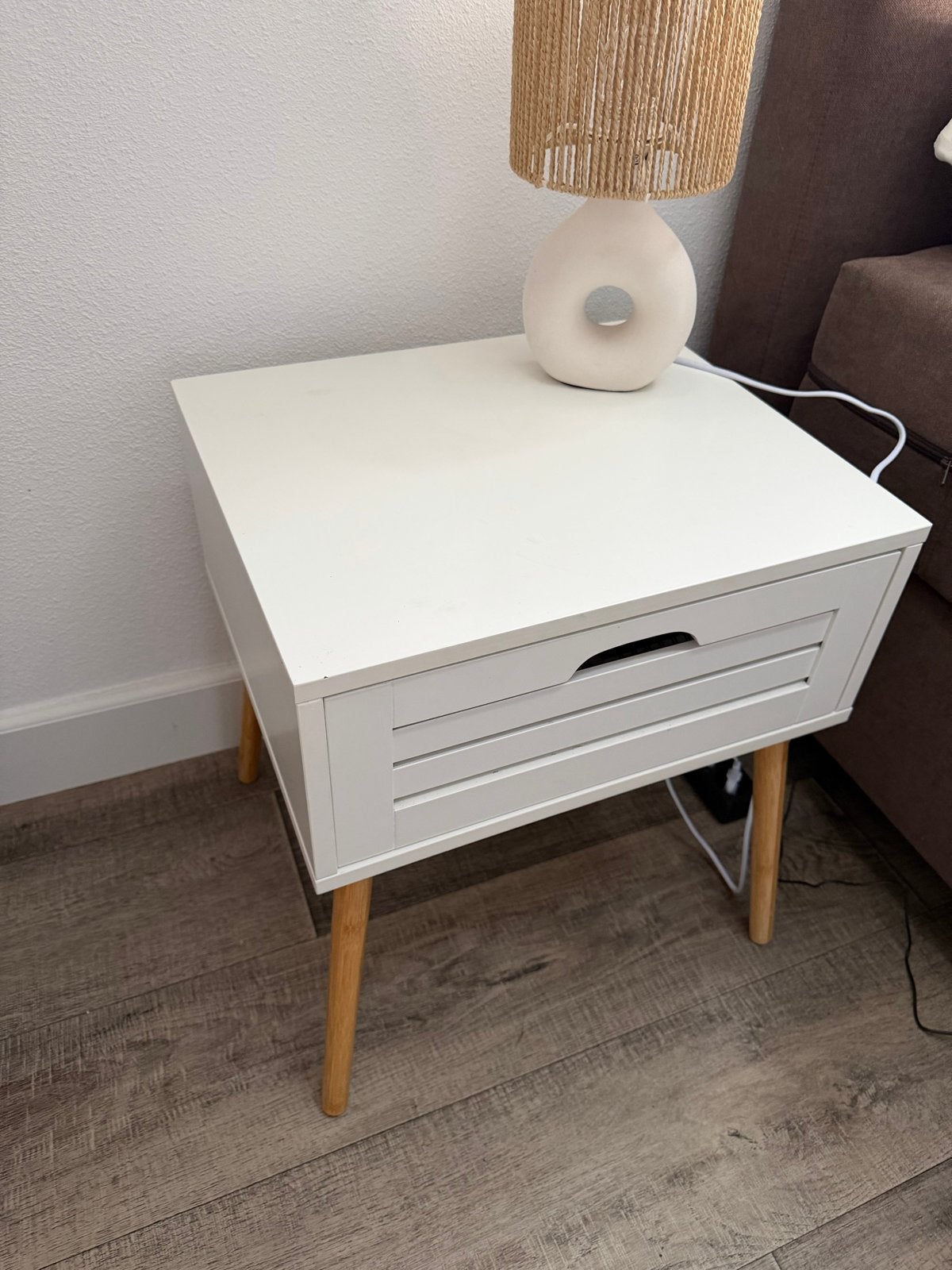 2x Jysk nachtkastje met lade, Ophalen, 55 tot 70 cm, Zo goed als nieuw, 45 tot 65 cm