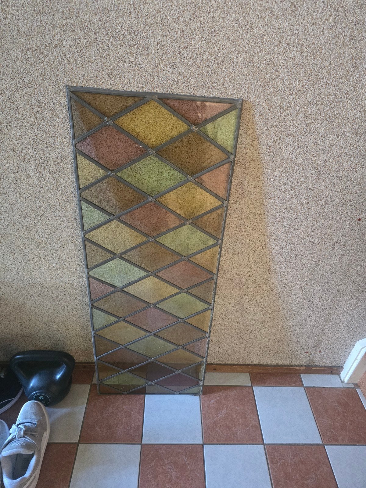 Prachtig Glas in Lood Raam - Uniek Design, Ophalen, Gevelraam of Ruit, Gebruikt, Minder dan 80 cm