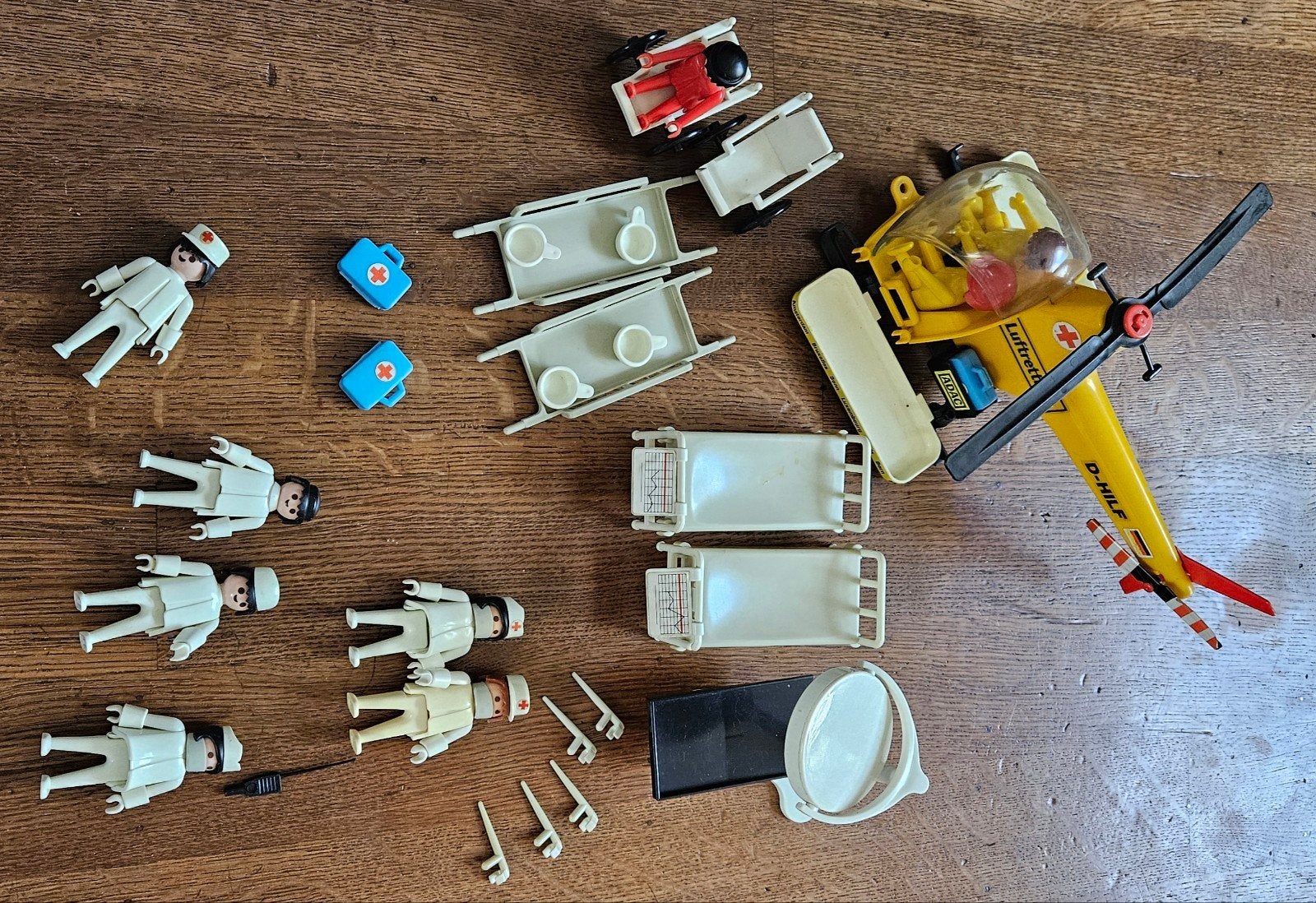 Vintage Playmobil Ziekenhuis Helikopter Set, Ophalen of Verzenden, Gebruikt, Jongen of Meisje