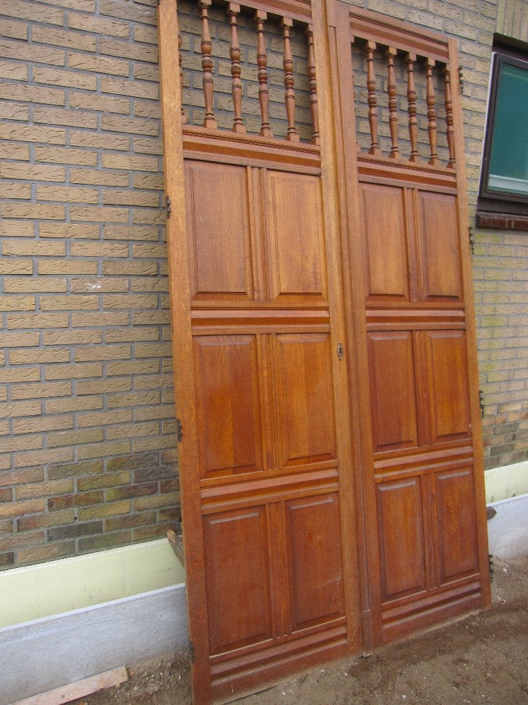 262hx144br Set hoge dubbele eiken kastdeuren, Ophalen