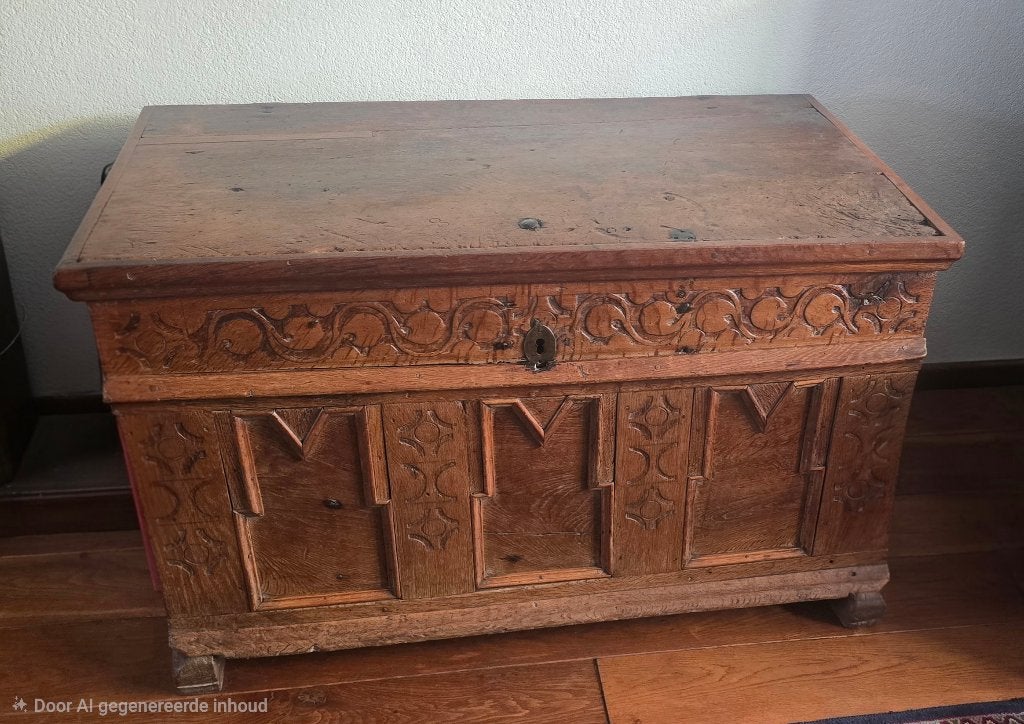 massief houten koffer/klepkist,, Ophalen