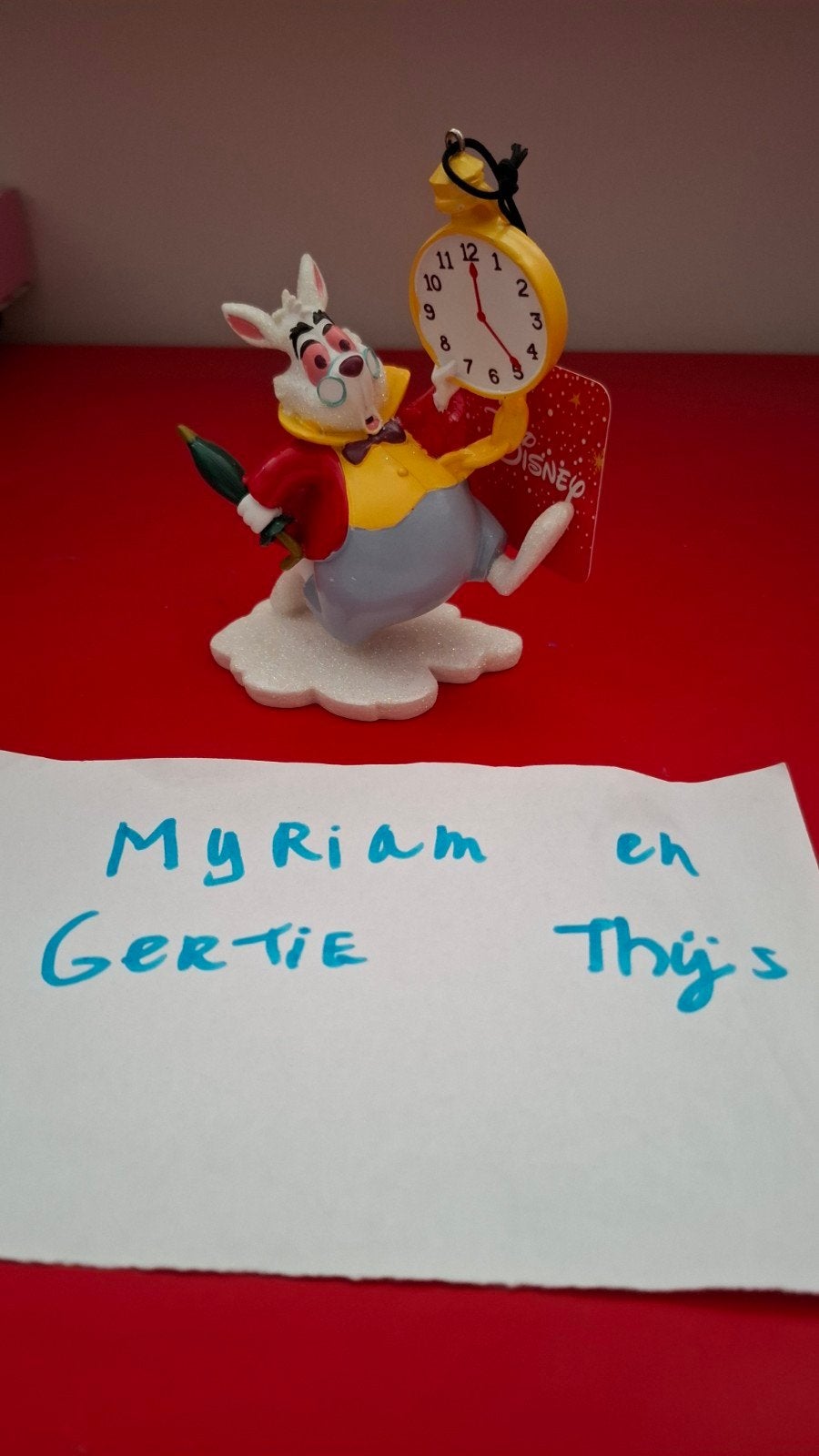 Disney Alice in Wonderland White Rabbit ornament, Ophalen of Verzenden, Overige figuren, Zo goed als nieuw, Beeldje of Figuurtje