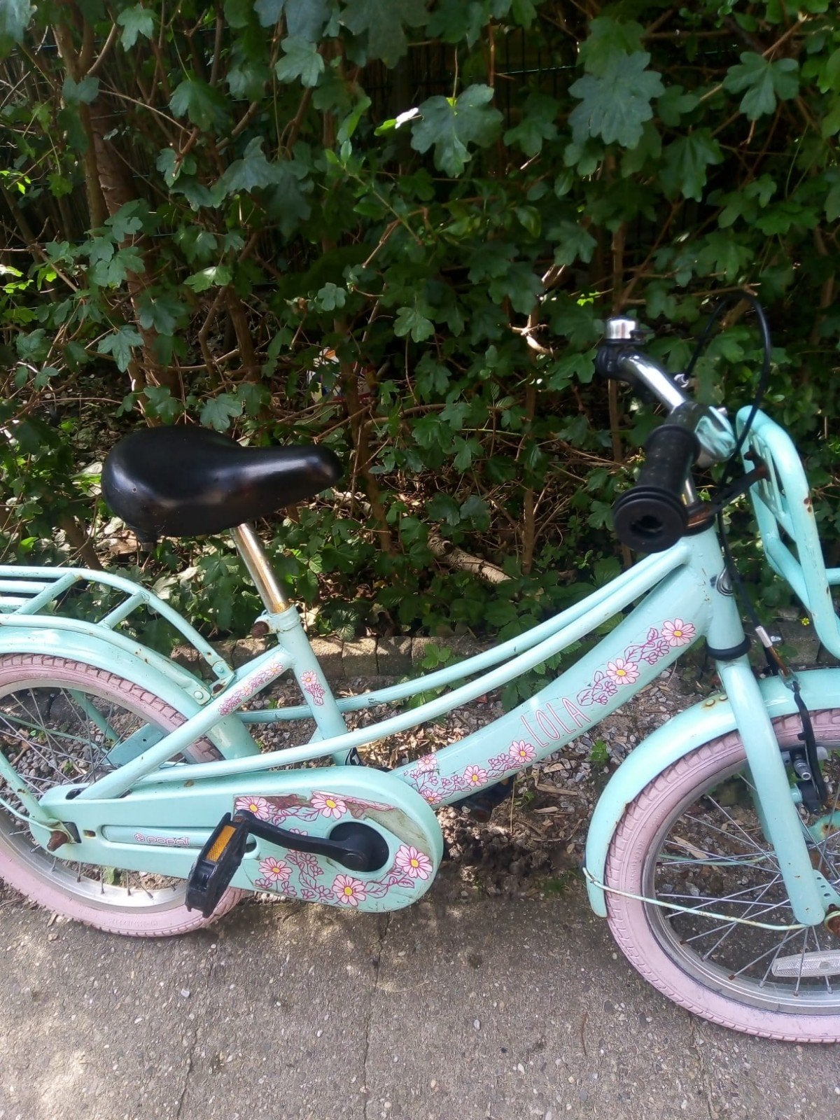 Fiets blauw miesjes, Fietsen en Brommers, Ophalen, Gebruikt, Terugtraprem, 16 tot 20 inch