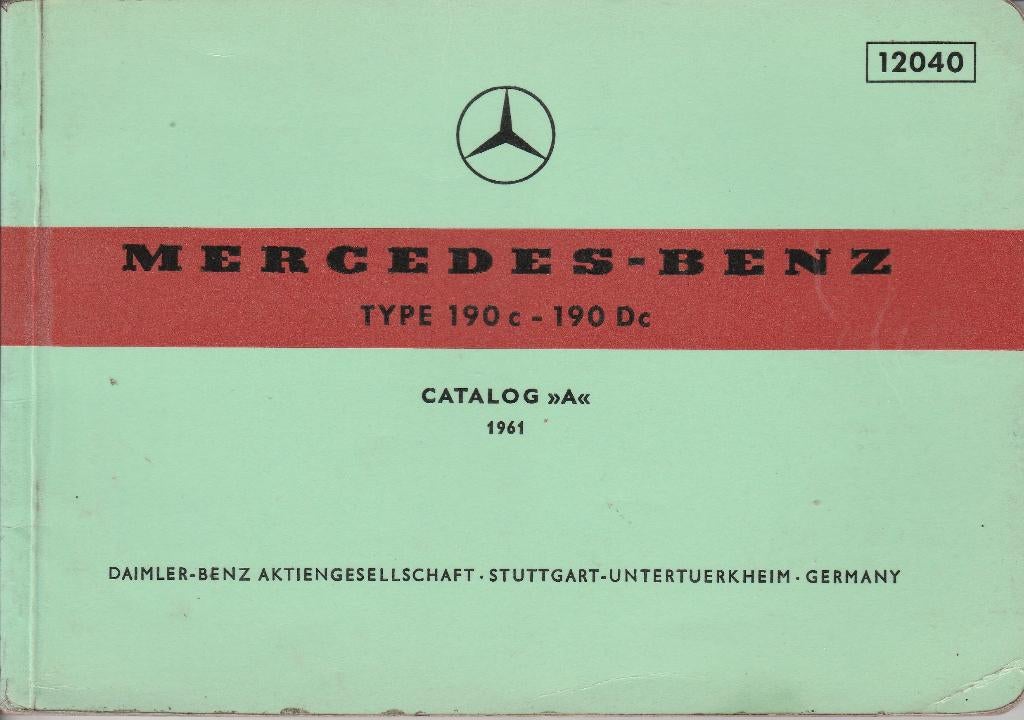 Mercedes Benz 190 c 190 Dc onderdelenboek 1961, Auto diversen, Handleidingen en Instructieboekjes, Verzenden