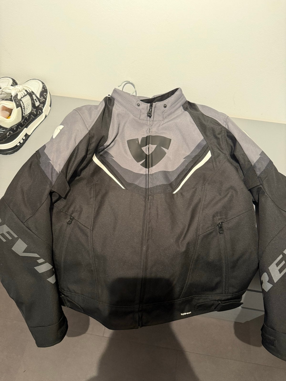 REV'IT! Motorjas - Zwart/Grijs Textiel, Maat 05, Ophalen of Verzenden, Tweedehands, Dames, Jas | textiel