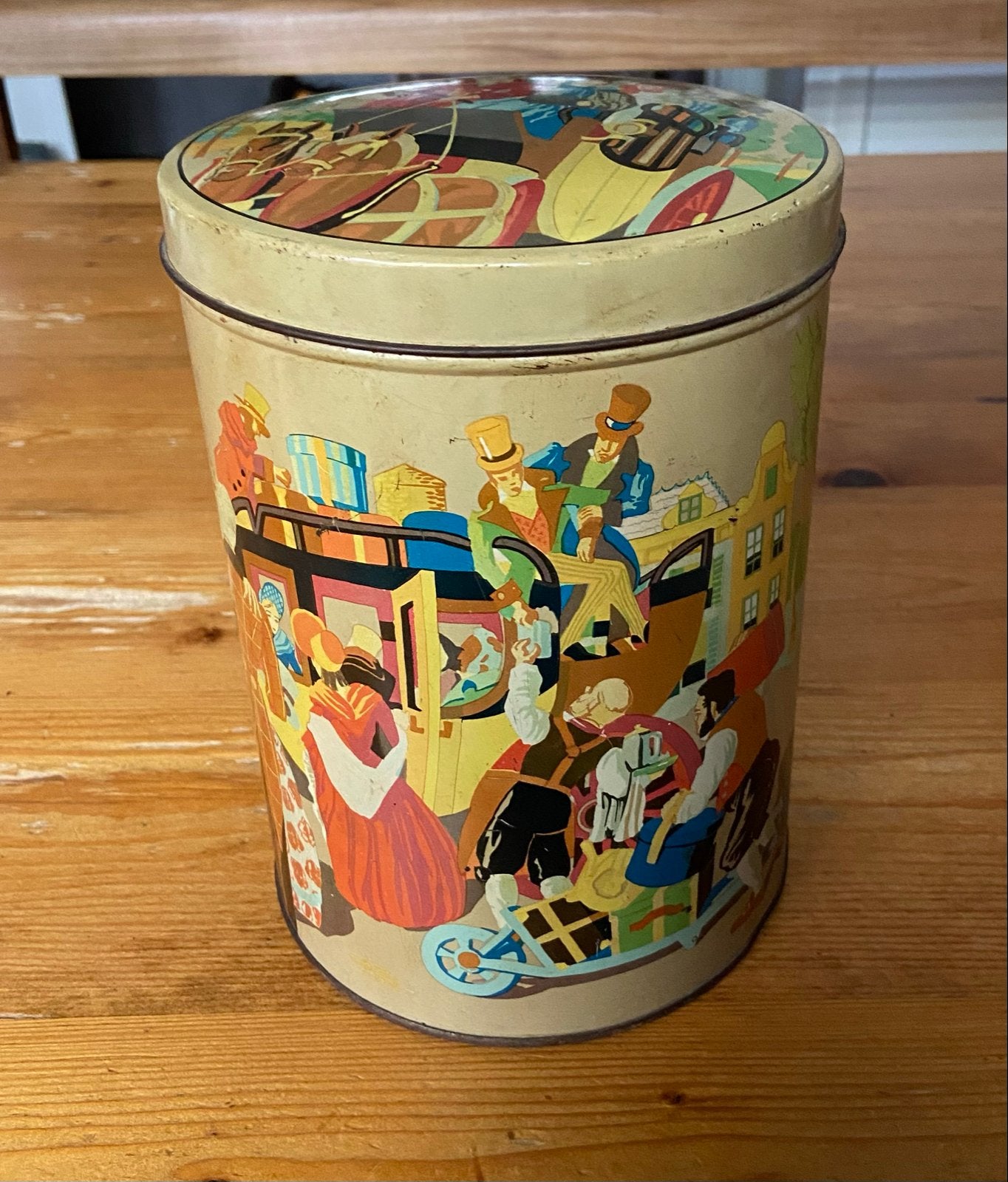 Vintage blik met postkoets, Ophalen of Verzenden, Gebruikt, Overige, Overige merken