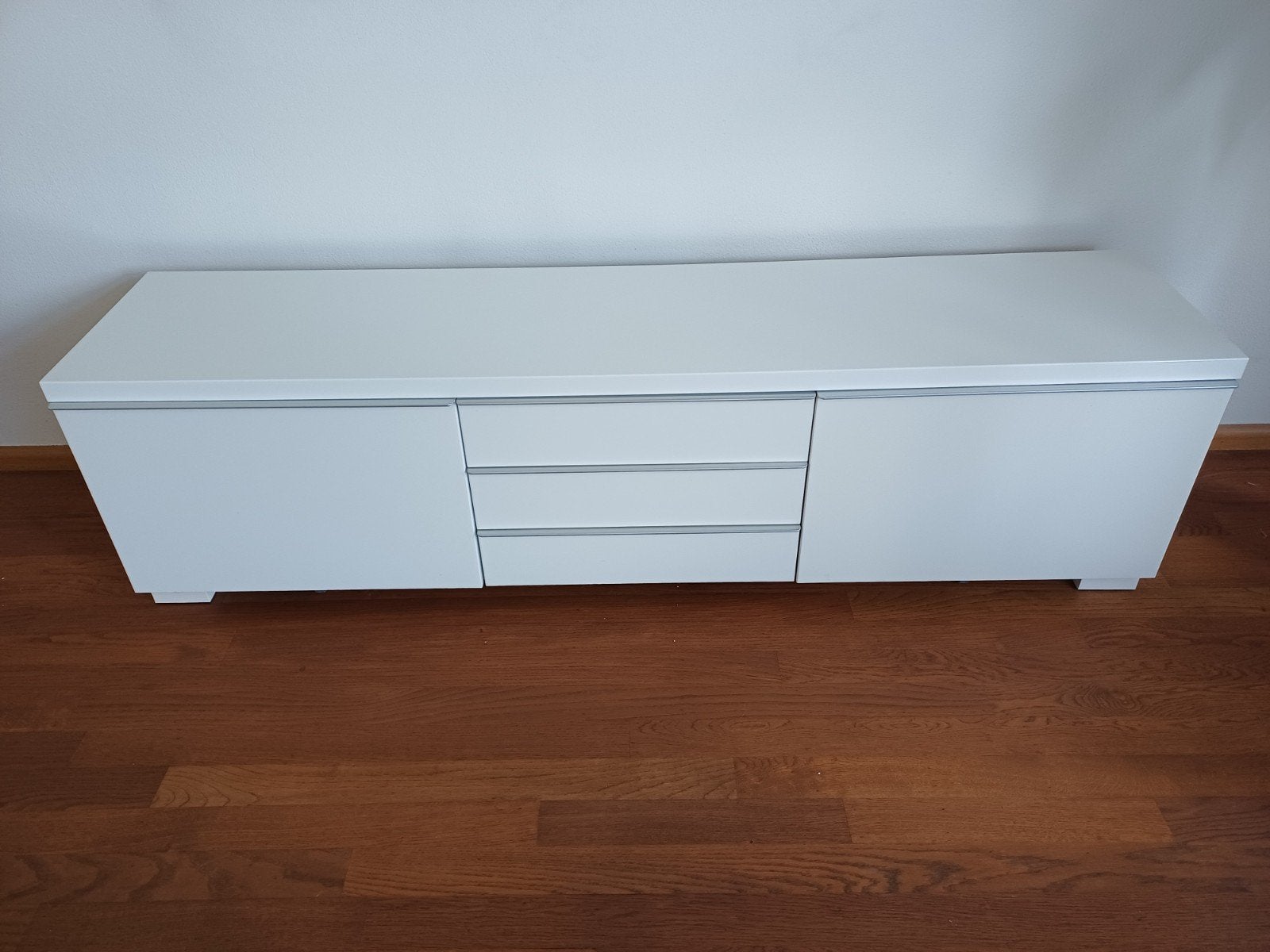 Ikea Besta Burs hoogglans wit tv-meubel, Ophalen, Overige materialen, 150 tot 200 cm, Zo goed als nieuw