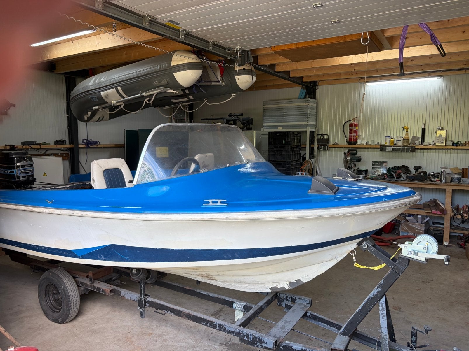 Leuk speedbootje 5 meter 50pk mercury plus trailer, Watersport en Boten, Speedboten, Ophalen, Gebruikt, 5 m, 2 m