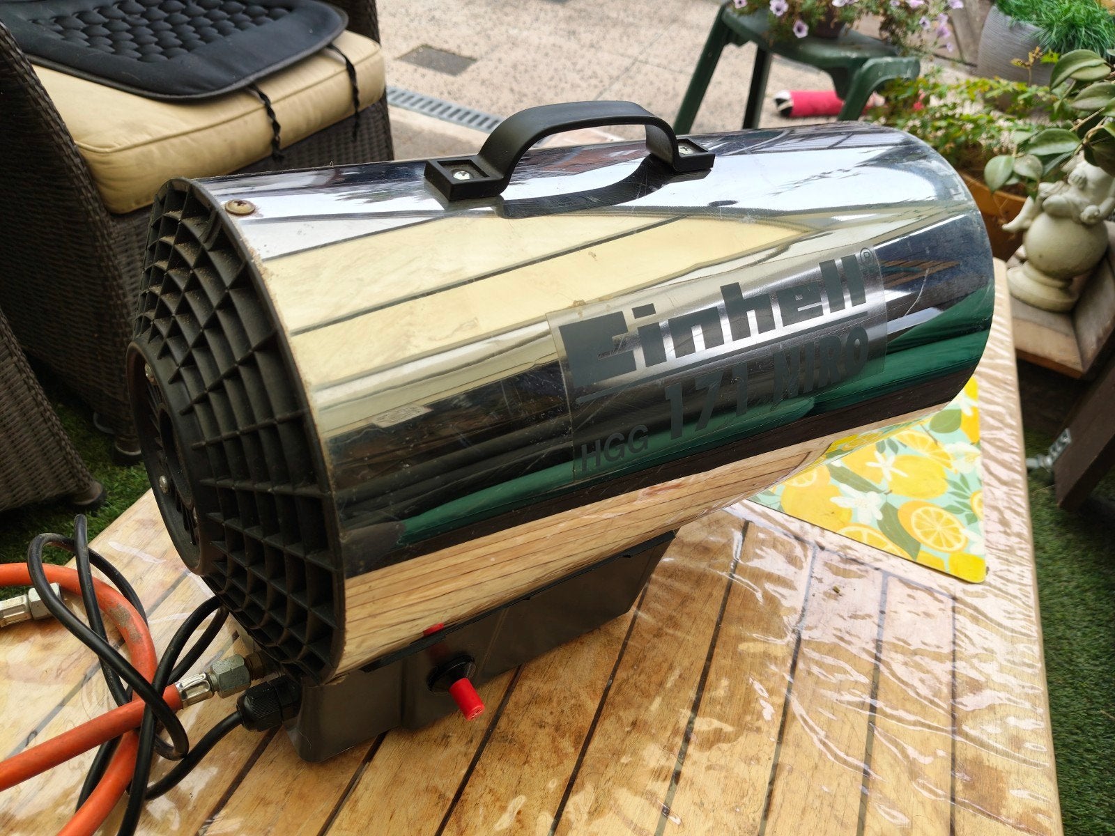Einhell HGG 171 Niro Gas heteluchtkanon, Doe-het-zelf en Verbouw, Ophalen, Gebruikt, Kachel, 30 tot 80 cm