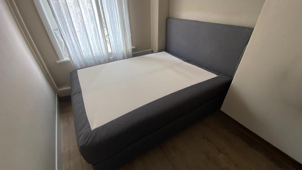 IKEA bedframe set 160x200 + hoofdeinde, z.g.a.n., Ophalen, Scandinavisch, Ikea, Tweepersoons, Zo goed als nieuw