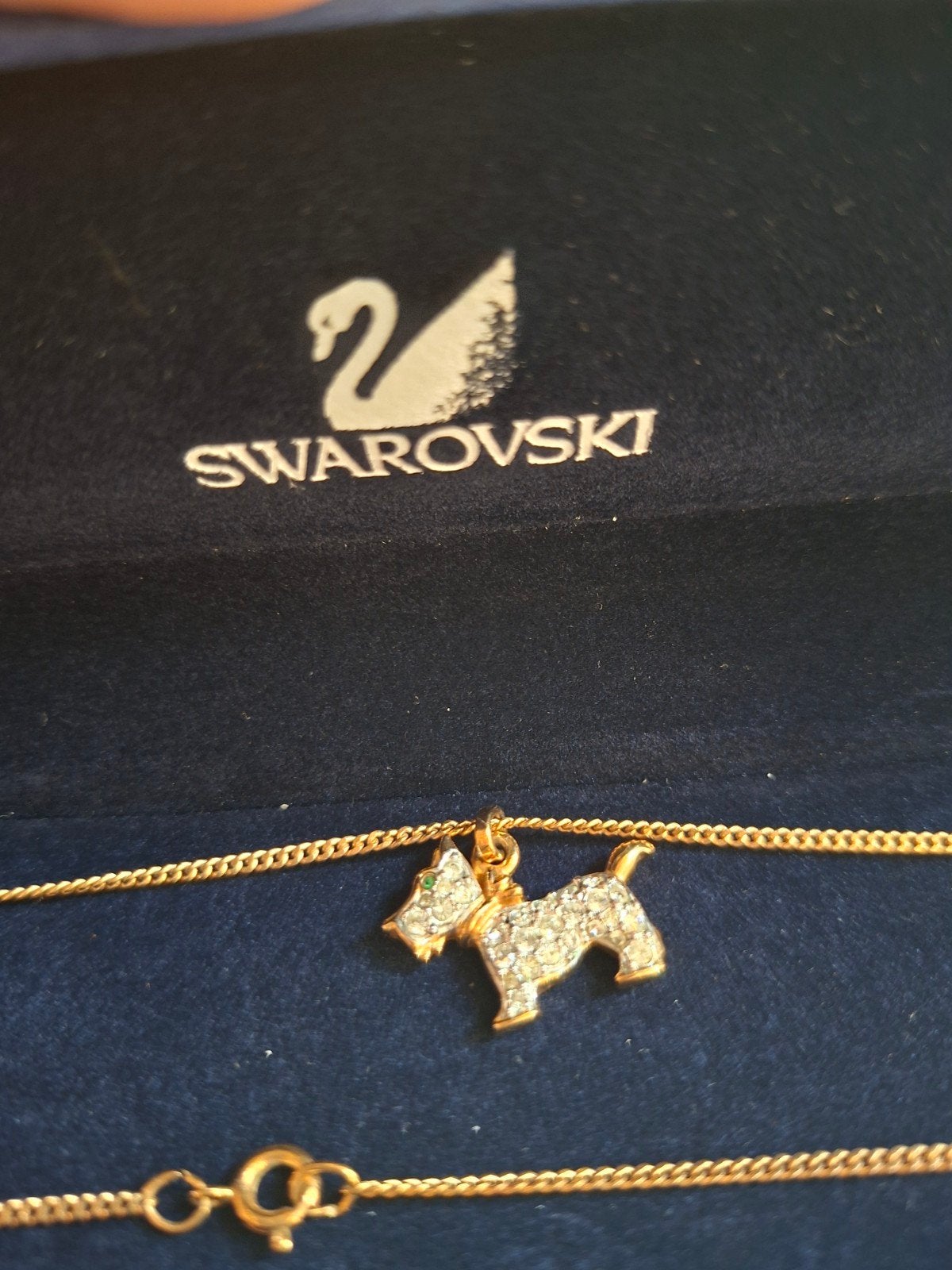 Swarovski ketting schotse terrier hond, Verzamelen, Swarovski, Ophalen of Verzenden, Zo goed als nieuw, Sieraad of Horloge