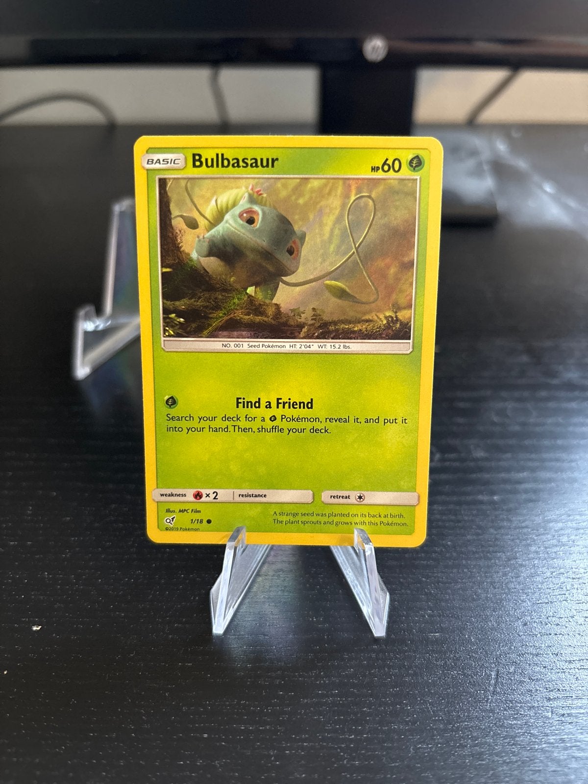 Bulbasaur Pokémon Kaart - Detective Pikachu Movie Promo, Ophalen of Verzenden, Zo goed als nieuw, Losse kaart
