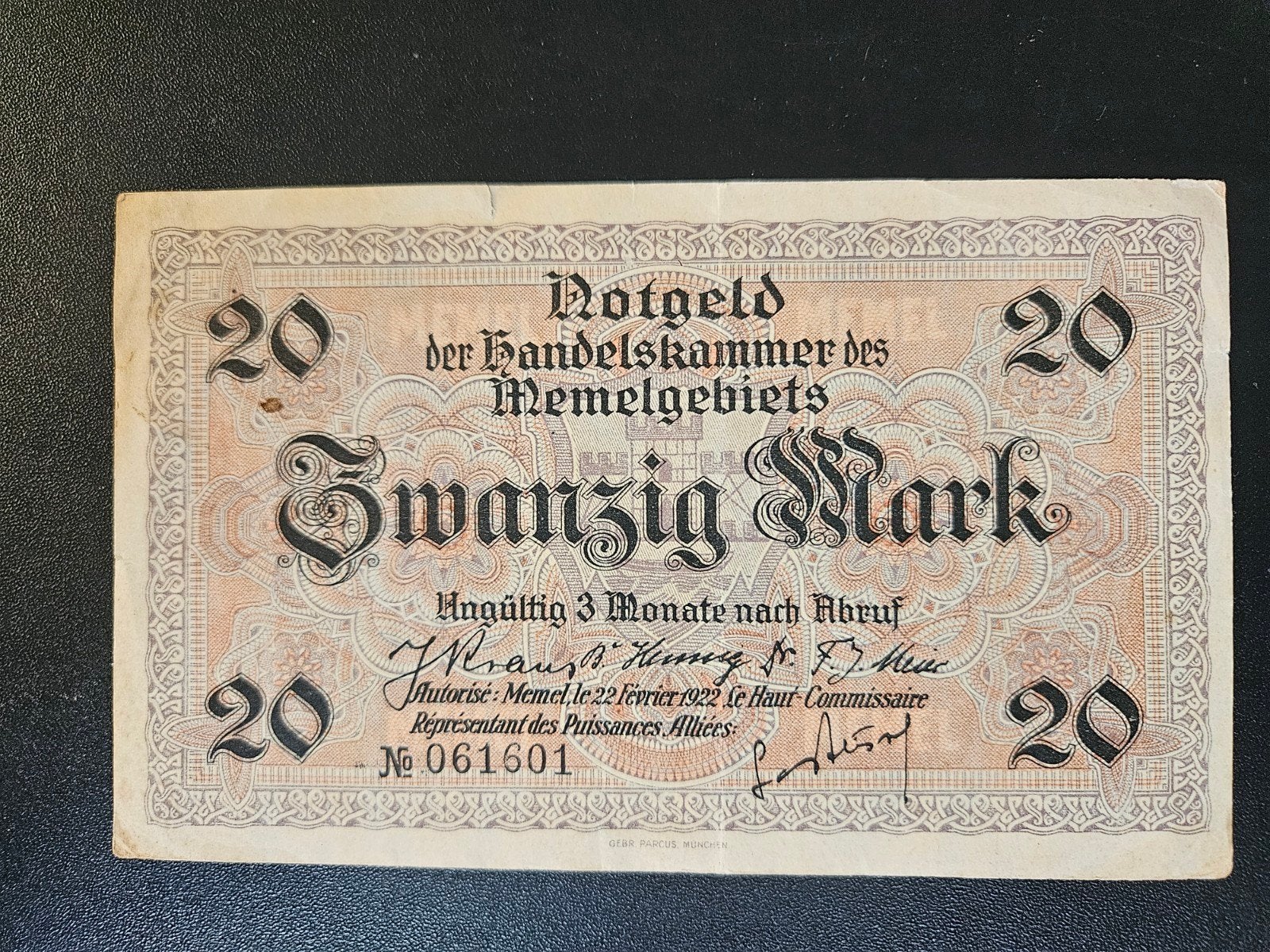 Memel (Duits Litouwen) pick 6a 1922, Verzenden, Overige landen, Los biljet